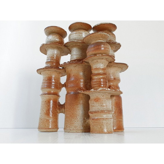 Image 1 of Vintage stoneware candlestick, 1970