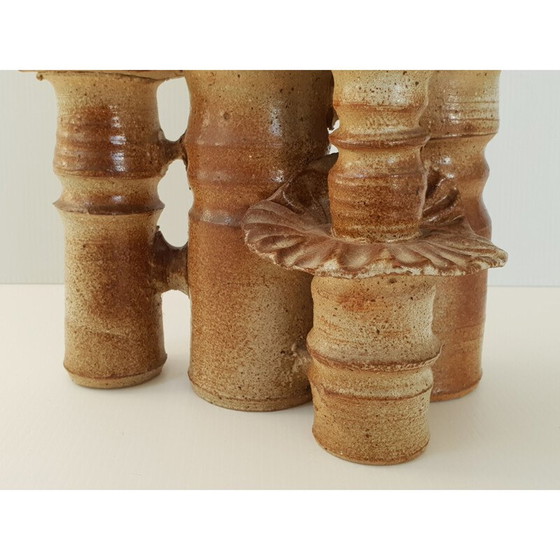 Image 1 of Vintage stoneware candlestick, 1970