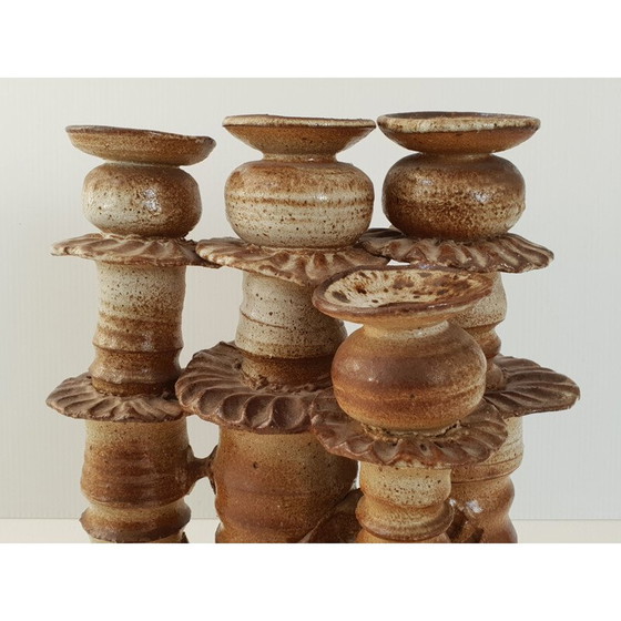 Image 1 of Vintage stoneware candlestick, 1970
