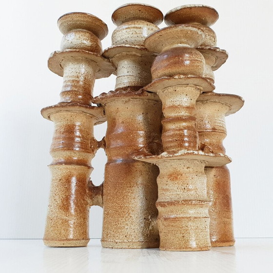 Image 1 of Vintage stoneware candlestick, 1970