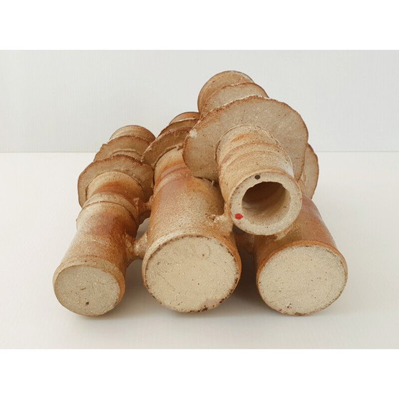 Image 1 of Vintage stoneware candlestick, 1970