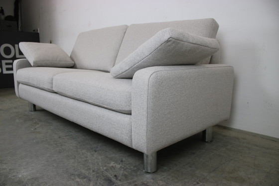 Image 1 of Cor Conseta couch two-seater plain fabric gray sofa chrome new cover