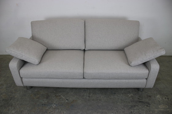 Image 1 of Cor Conseta couch two-seater plain fabric gray sofa chrome new cover