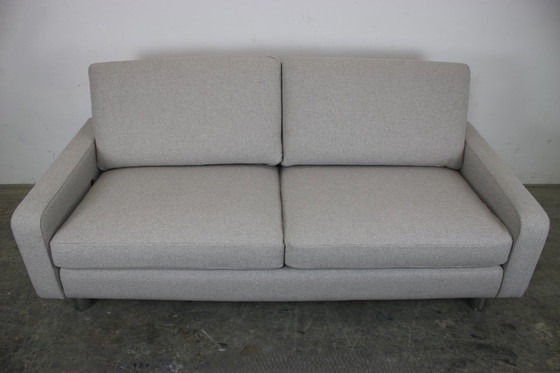 Image 1 of Cor Conseta couch two-seater plain fabric gray sofa chrome new cover