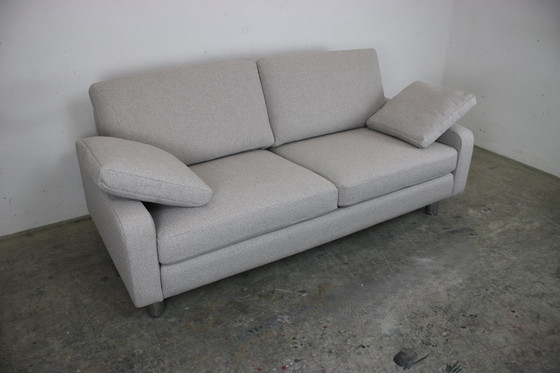 Image 1 of Cor Conseta couch two-seater plain fabric gray sofa chrome new cover