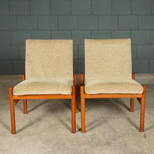 Danish Lounge Set - Two Armchairs With Table - 1970s