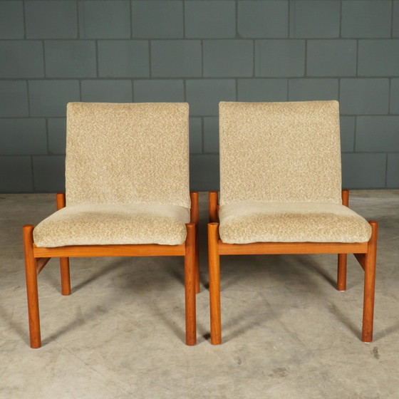 Image 1 of Danish Lounge Set - Two Armchairs With Table - 1970s