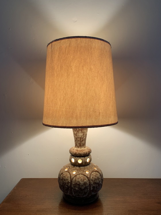 Image 1 of Fat lava" ceramic lamp from the 1960s.