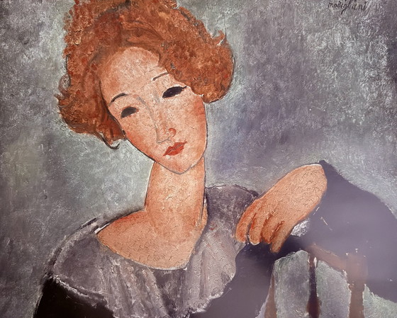 Image 1 of Amedeo Modigliani: "Woman with Red Hair, 1917." Signed in the Plate.