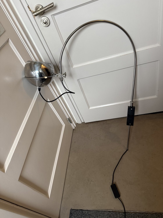 Image 1 of Gepo Amsterdam Arc Lamp, 1970s. Eyeball In Chrome.