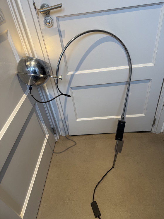 Image 1 of Gepo Amsterdam Arc Lamp, 1970s. Eyeball In Chrome.