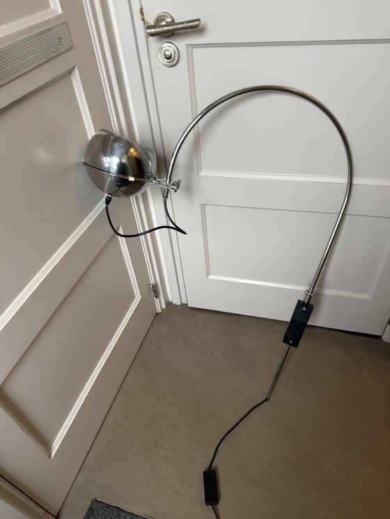 Image 1 of Gepo Amsterdam Arc Lamp, 1970s. Eyeball In Chrome.