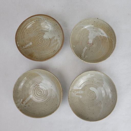 4 Stoneware Soup Plates / Bowls Lion / Puisaye