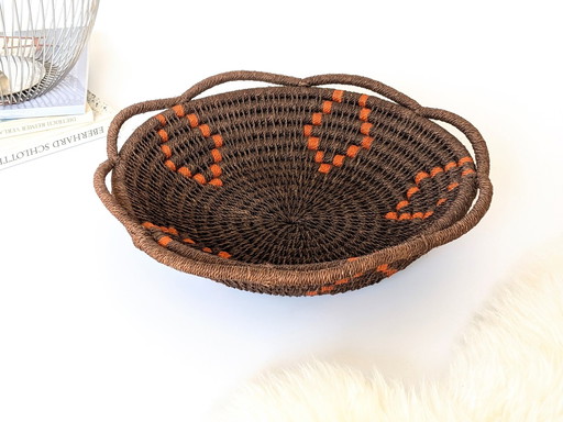 Handwoven Basket | 36 Cm | Vintage African Craft