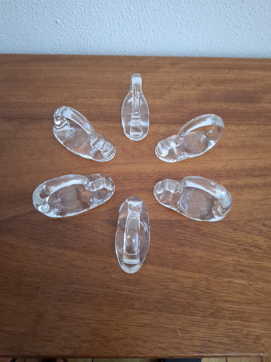 Image 1 of Artistic Set Of 6 Handmade Glass Napkin Rings