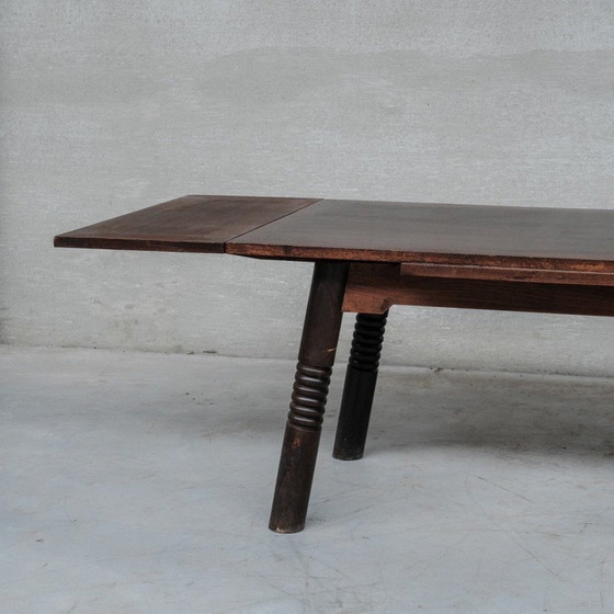 Image 1 of Vintage extendable oak dining table, France 1930
