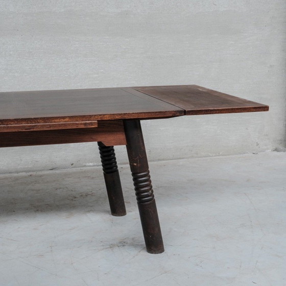 Image 1 of Vintage extendable oak dining table, France 1930