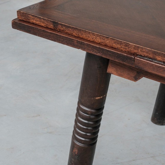 Image 1 of Vintage extendable oak dining table, France 1930