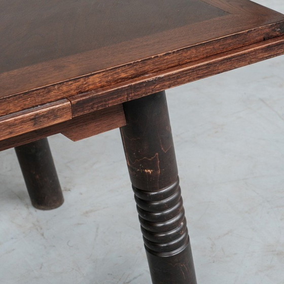 Image 1 of Vintage extendable oak dining table, France 1930
