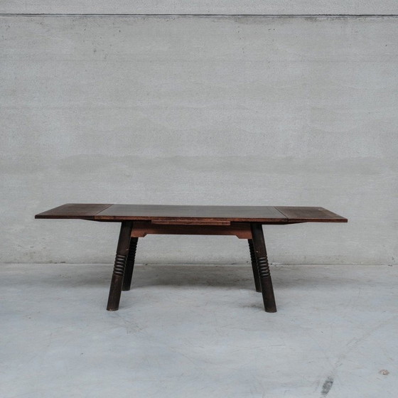 Image 1 of Vintage extendable oak dining table, France 1930