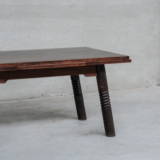 Image 1 of Vintage extendable oak dining table, France 1930