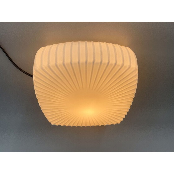 Image 1 of Vintage ceiling lamp in milky glass, Czechoslovakia 1970
