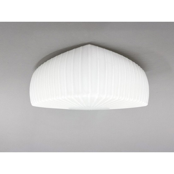 Image 1 of Vintage ceiling lamp in milky glass, Czechoslovakia 1970