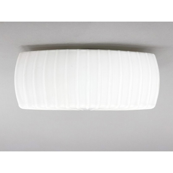 Image 1 of Vintage ceiling lamp in milky glass, Czechoslovakia 1970