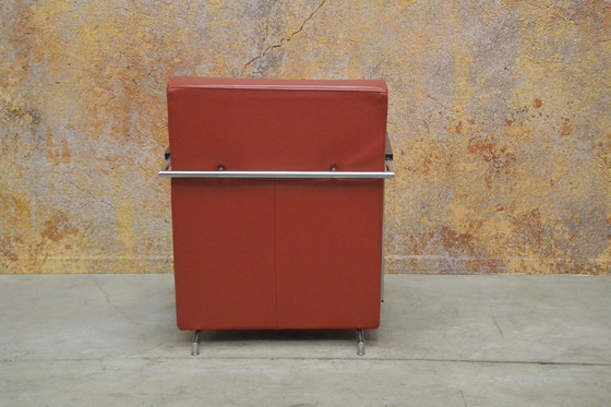 Image 1 of Red leather Harvink Alowa armchair