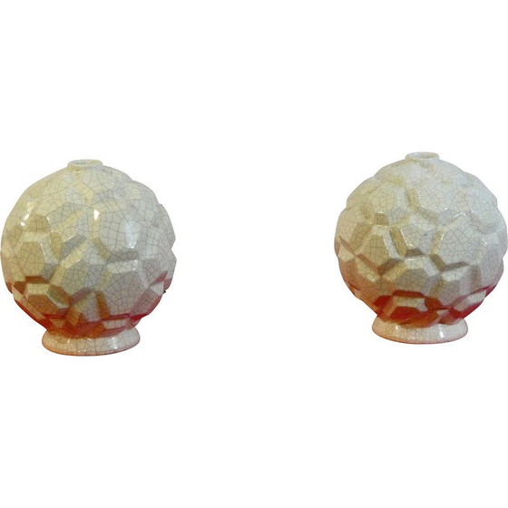 Image 1 of Coppia di craquelé in ceramica d'epoca, 1920