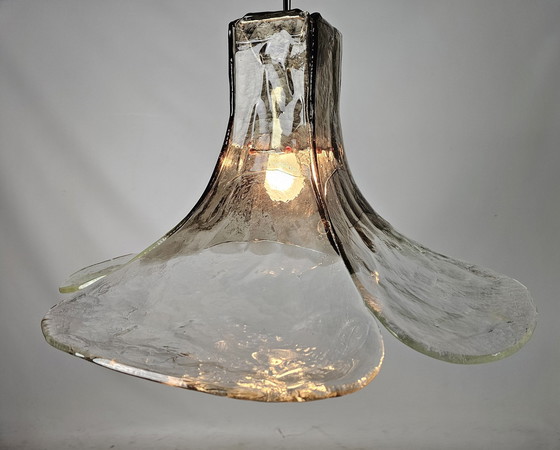 Image 1 of Tulip Pendant Ice Glass Carlo Nason For Kalmar Franks