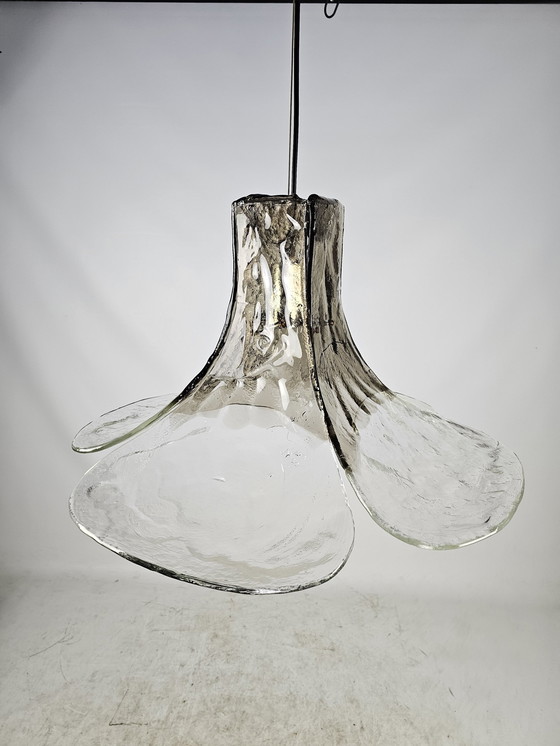 Image 1 of Tulip Pendant Ice Glass Carlo Nason For Kalmar Franks