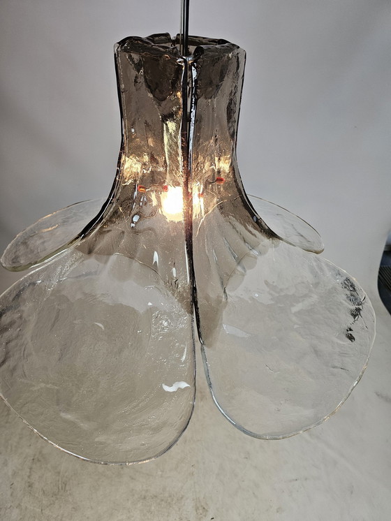 Image 1 of Tulip Pendant Ice Glass Carlo Nason For Kalmar Franks