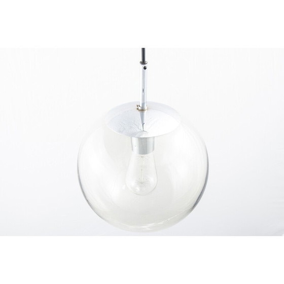 Image 1 of Vintage glass and chrome metal pendant lamp, 1960