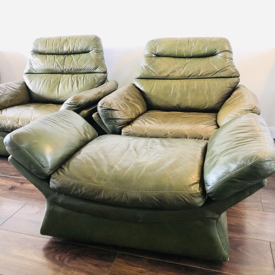 Image 1 of Pair of vintage leather armchairs by Gimson and Slater, 1970