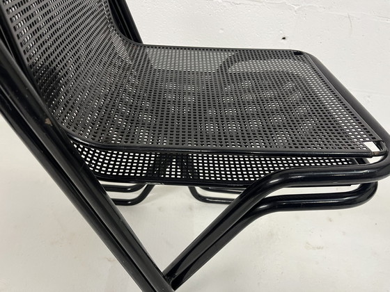 Image 1 of 2X Arrben Canguro Chair, Black Perforated Metal, Stackable