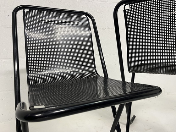 Image 1 of 2X Arrben Canguro Chair, Black Perforated Metal, Stackable