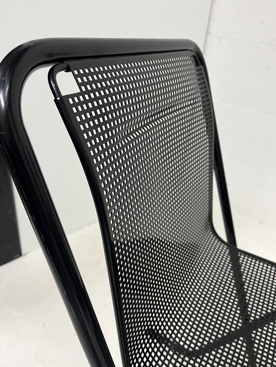 Image 1 of 2X Arrben Canguro Chair, Black Perforated Metal, Stackable