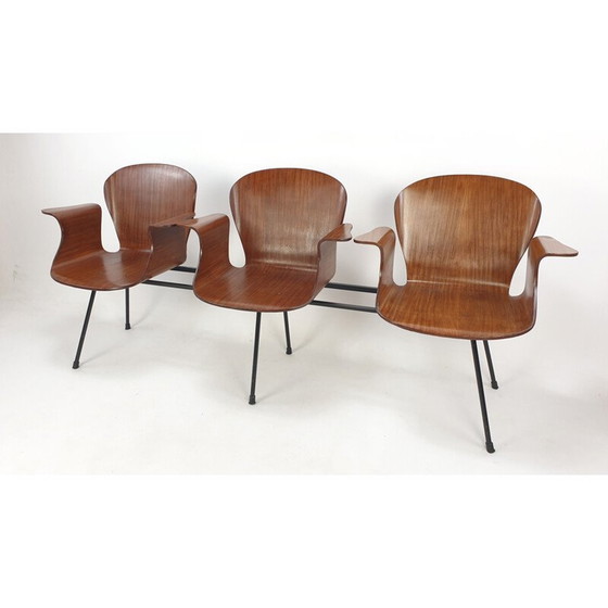 Image 1 of Mid century Italian 3-seat bench by Carlo Ratti, 1950s