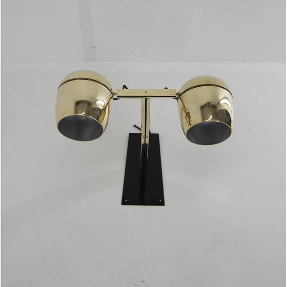 Image 1 of Vintage wall lamp with two brass shades by Napako, Czechoslovakia 1970s