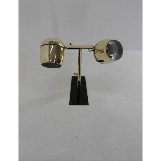 Image 1 of Vintage wall lamp with two brass shades by Napako, Czechoslovakia 1970s