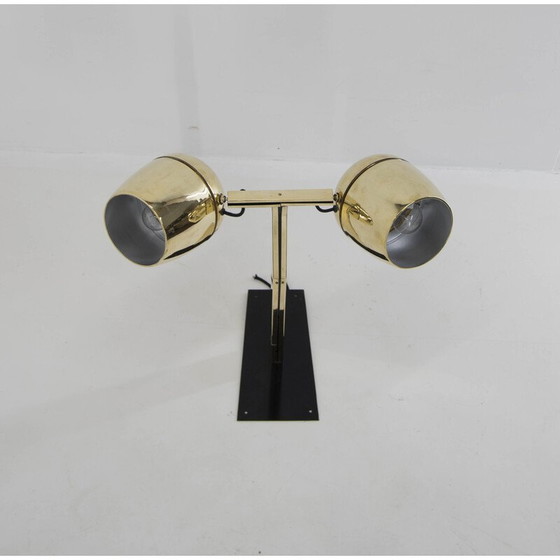 Image 1 of Vintage wall lamp with two brass shades by Napako, Czechoslovakia 1970s