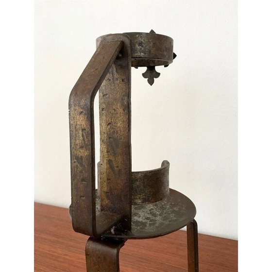 Image 1 of Coppia di candelieri d'epoca Popular Art in ferro battuto, 1970