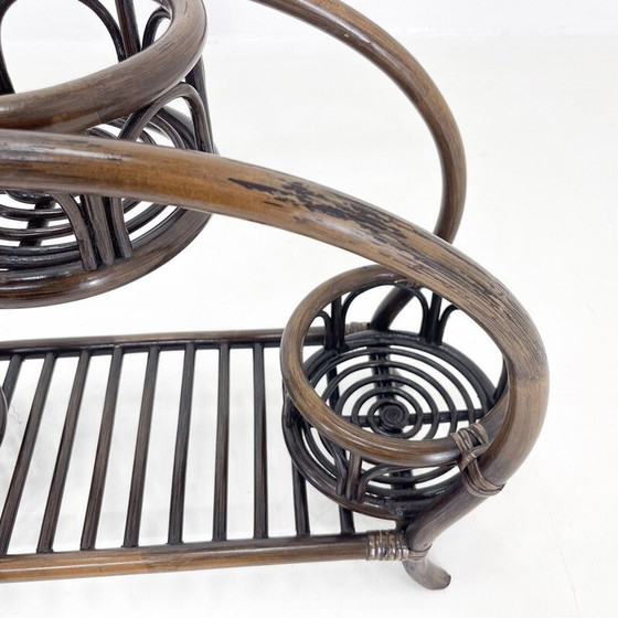 Image 1 of Portavasi vintage in rattan, Cecoslovacchia 1970