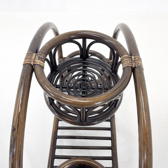 Image 1 of Portavasi vintage in rattan, Cecoslovacchia 1970