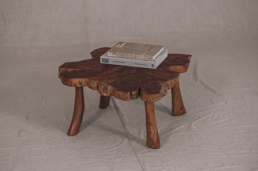 Brutalist tree trunk side table