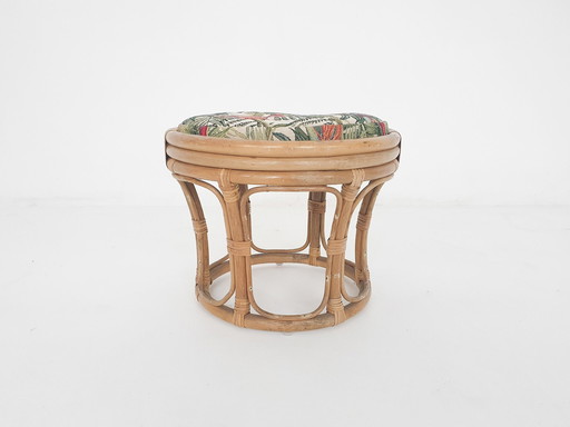 Sgabello vintage in rattan, anni &#39;60
