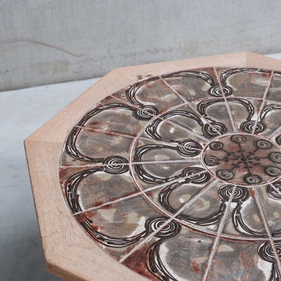 Image 1 of Vintage oak and ceramic coffee table, Denmark 1960