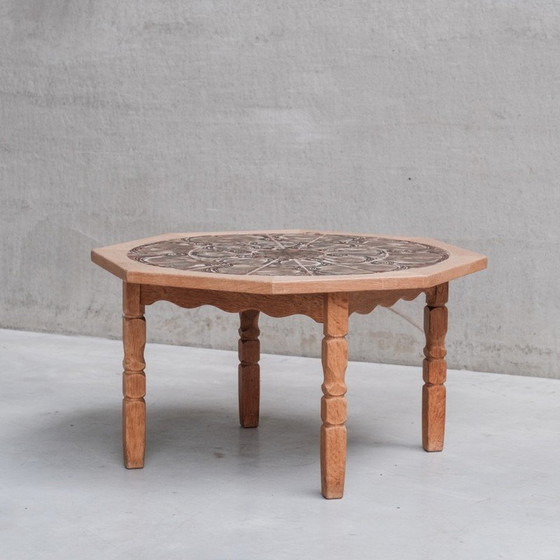Image 1 of Vintage oak and ceramic coffee table, Denmark 1960