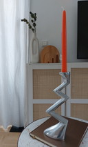 Porte-bougie vintage ZigZag Matthew Hilton Space Age Aluminium